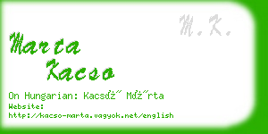 marta kacso business card